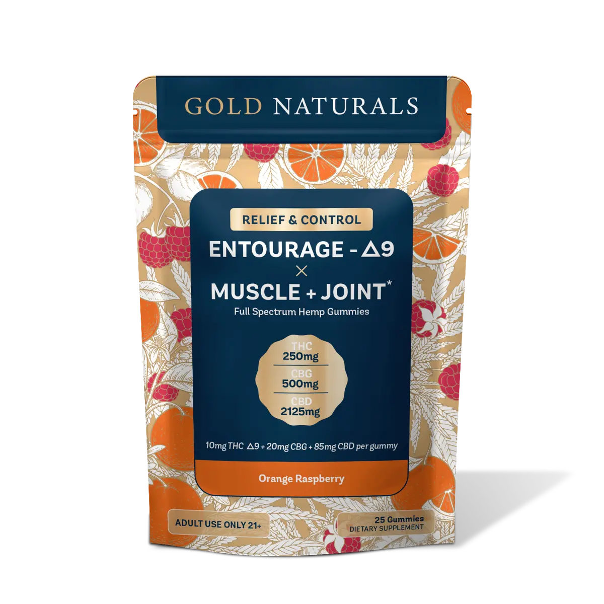 Gold Naturals Entourage Δ9 X Muscle + Joint Gummy 3