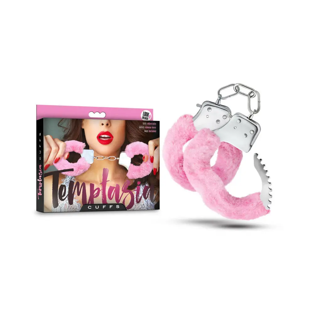 Temptasia Adjustable Faux Fur Cuffs Pink 1