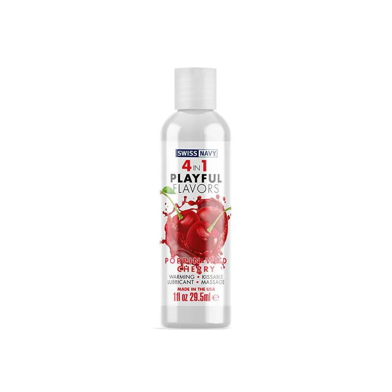 Swiss Navy 4 In 1 Playful Flavors Poppin Wild Cherry 1 Oz. 1