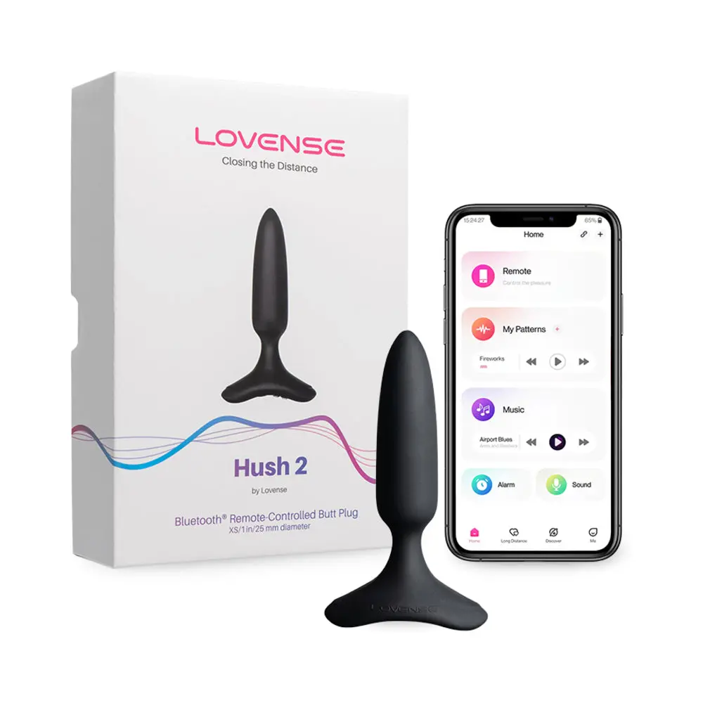 Lovense Hush 2 Bluetooth Remote-Controlled Vibrating Butt Plug Xs 1 In. 1