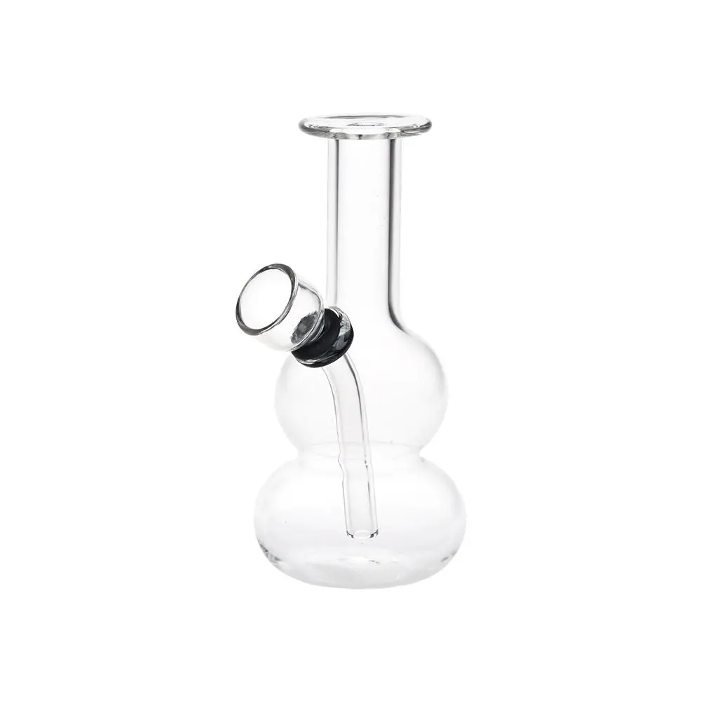 Itty Bitty Double Bubble Glass Water Pipe - 4.75" / Clear 1