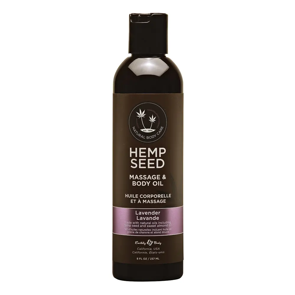 Earthly Body Hemp Seed Massage Oil Lavender 8 Oz. 1