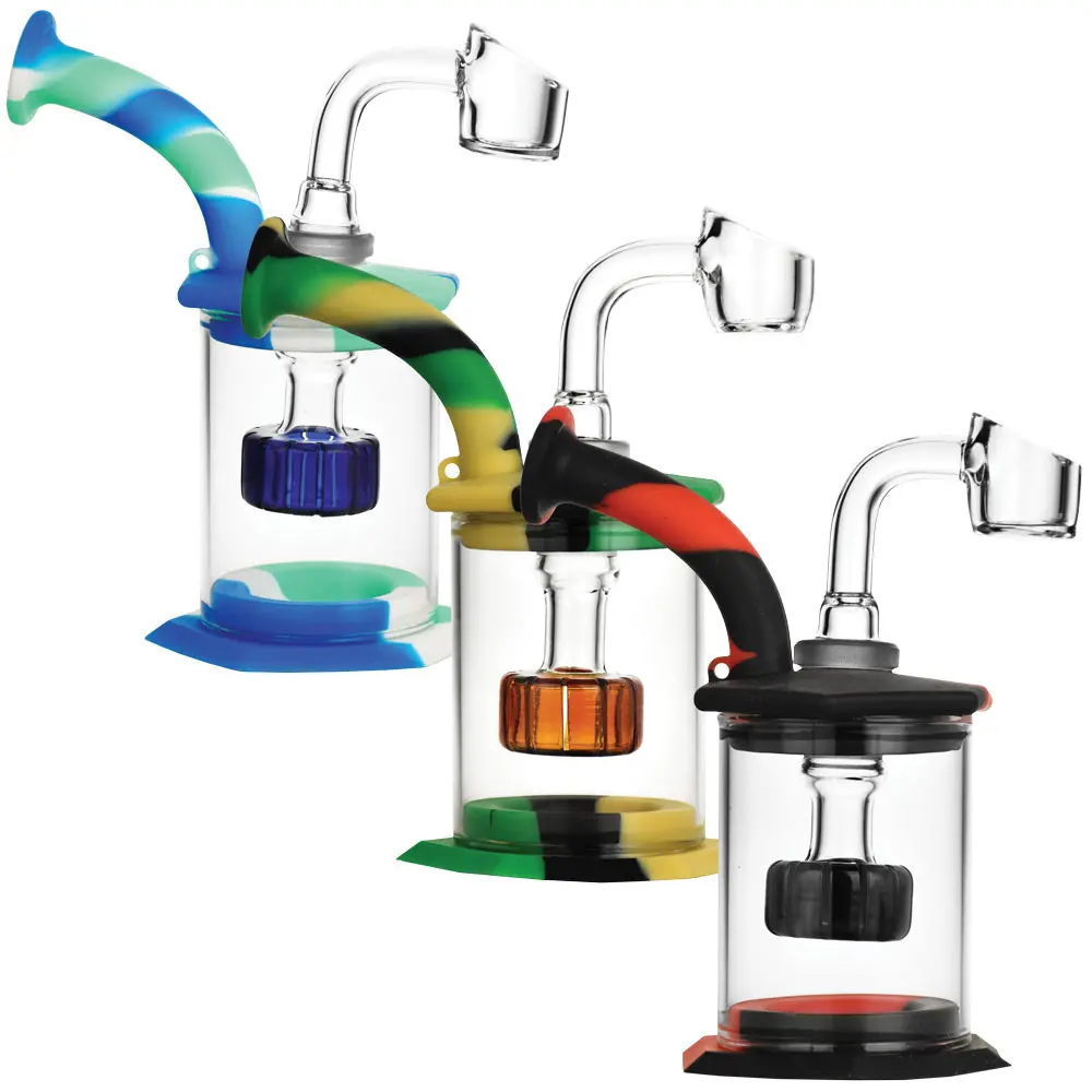 Silicone Glass Rig W Disc Perc - 5" / 14Mm F / Colors Vary 1