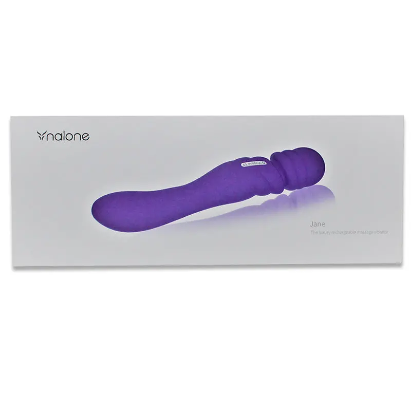 Nalone Jane Rechargeable Silicone Dual Ended Wand Vibrator Purple 1