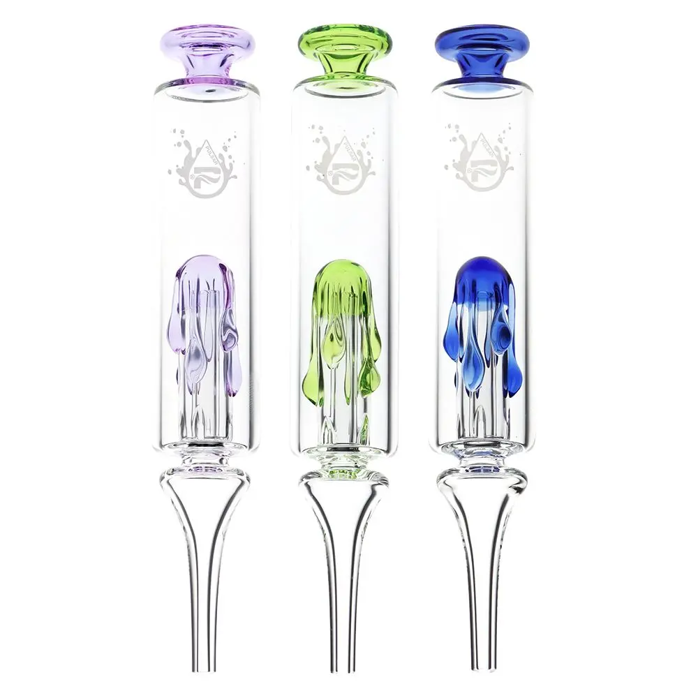 Pulsar Honey Drip Glass Dab Straw - 7.5" / Assorted Colors 3Ct 1