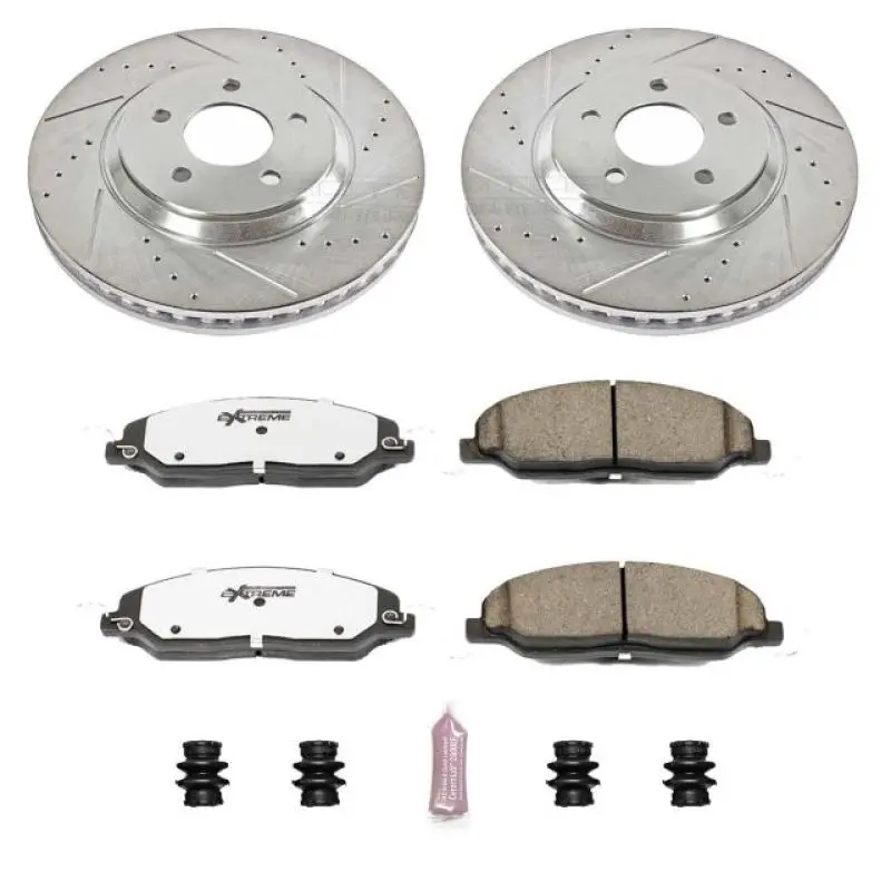 Power Stop 05-10 Ford Mustang Front Z26 Street Warrior Brake Kit 1