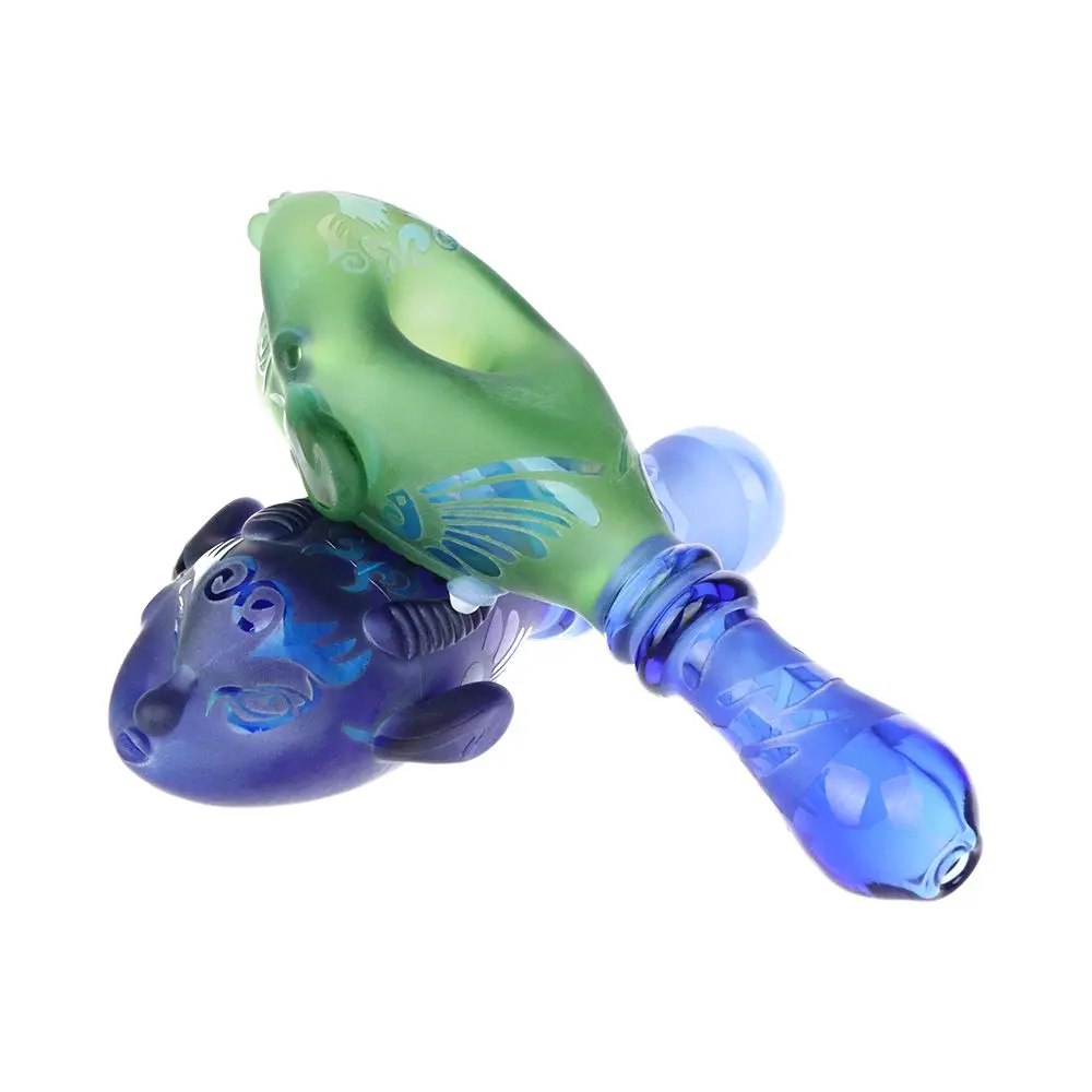 Braids Of Avatar Sandblasted Glass Hand Pipe - 5.75" / Colors Vary 1