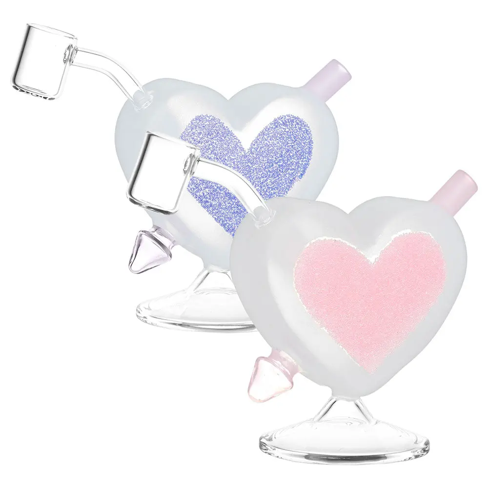 Heart Sparkles Glass Mini Rig - 4.5" / 10Mm F / Colors Vary 1