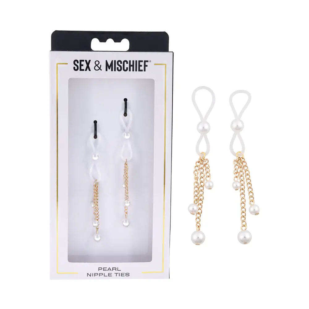 Sportsheets Sex & Mischief Pearl Nipple Ties 1