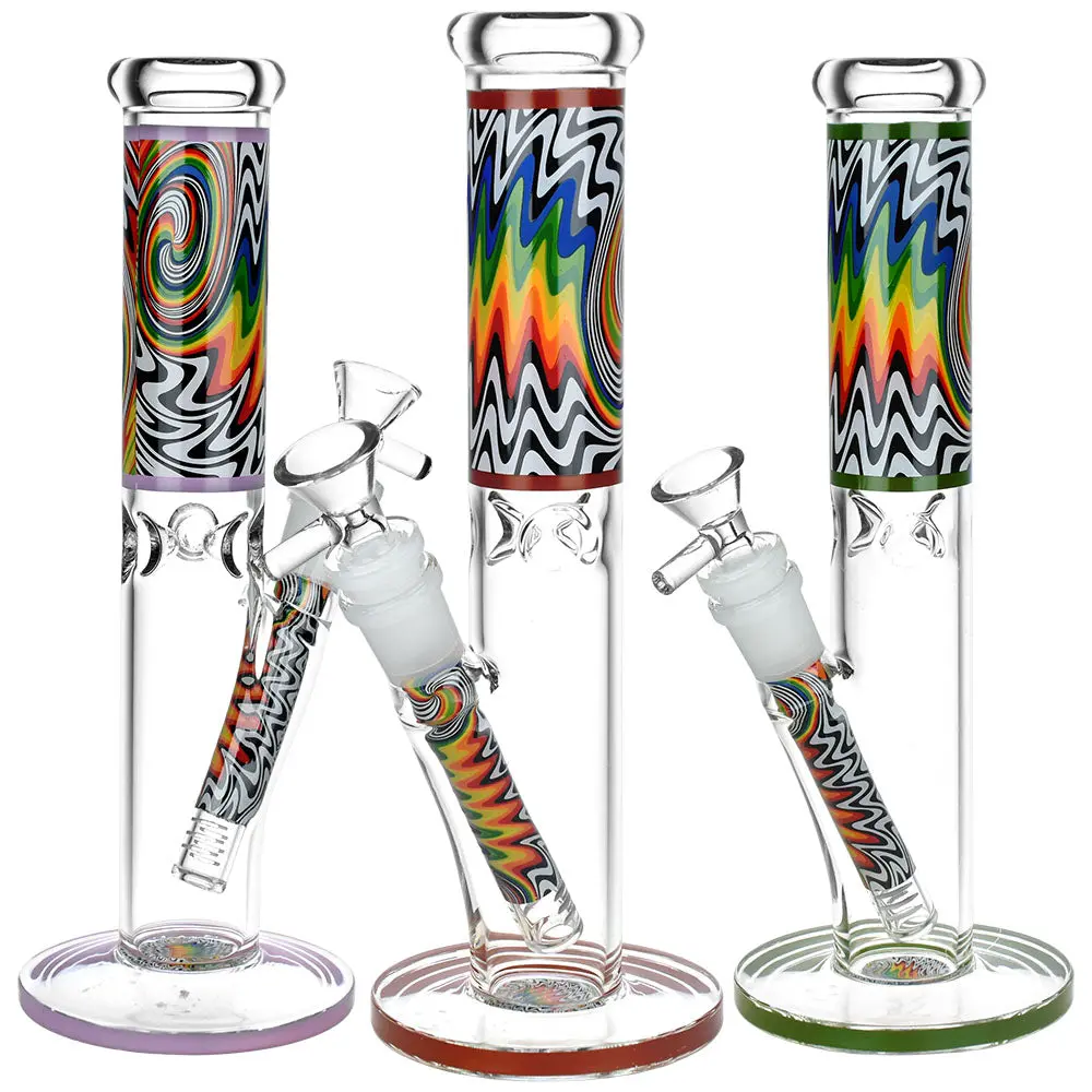 Lofty Visions Straight Tube Glass Water Pipe - 10" / 14Mm F / Colors Vary 1