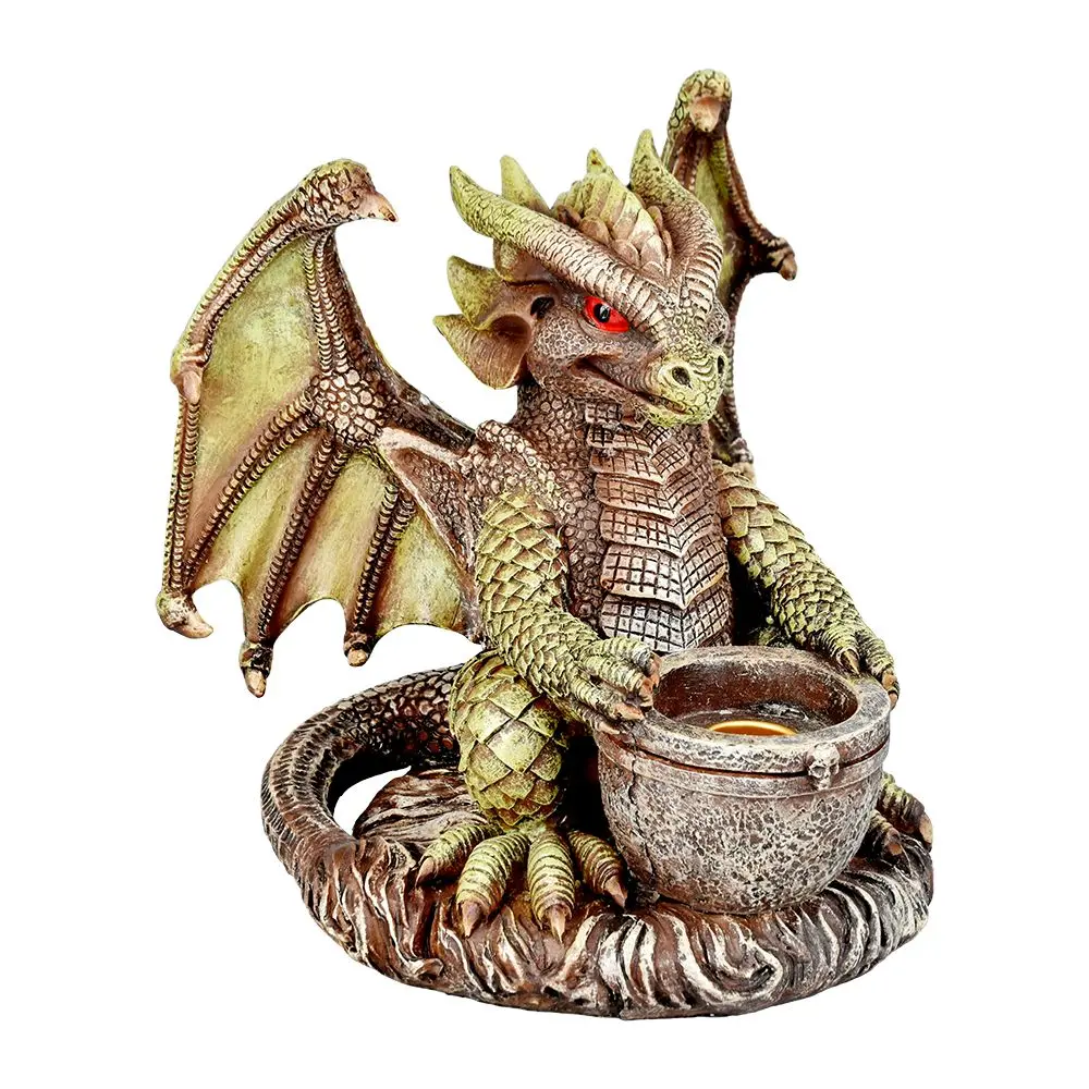 Rascally Dragon Decorative Polyresin Votive Candle Holder Figurine - 6.5" 1