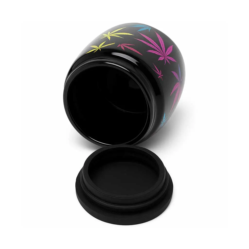 Large Ceramic Stash Jar - Weed Leafs 1