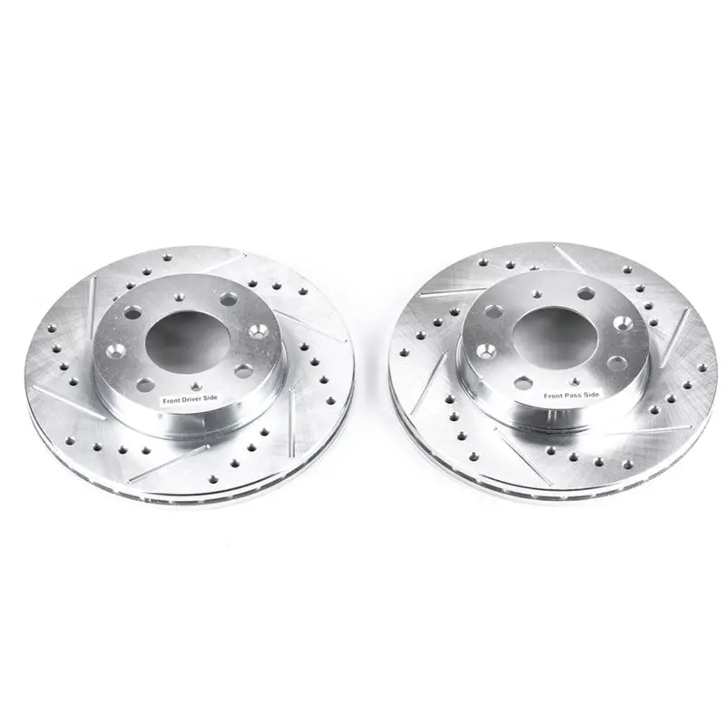 Power Stop 88-91 Honda Civic Front Evolution Drilled & Slotted Rotors - Pair 1