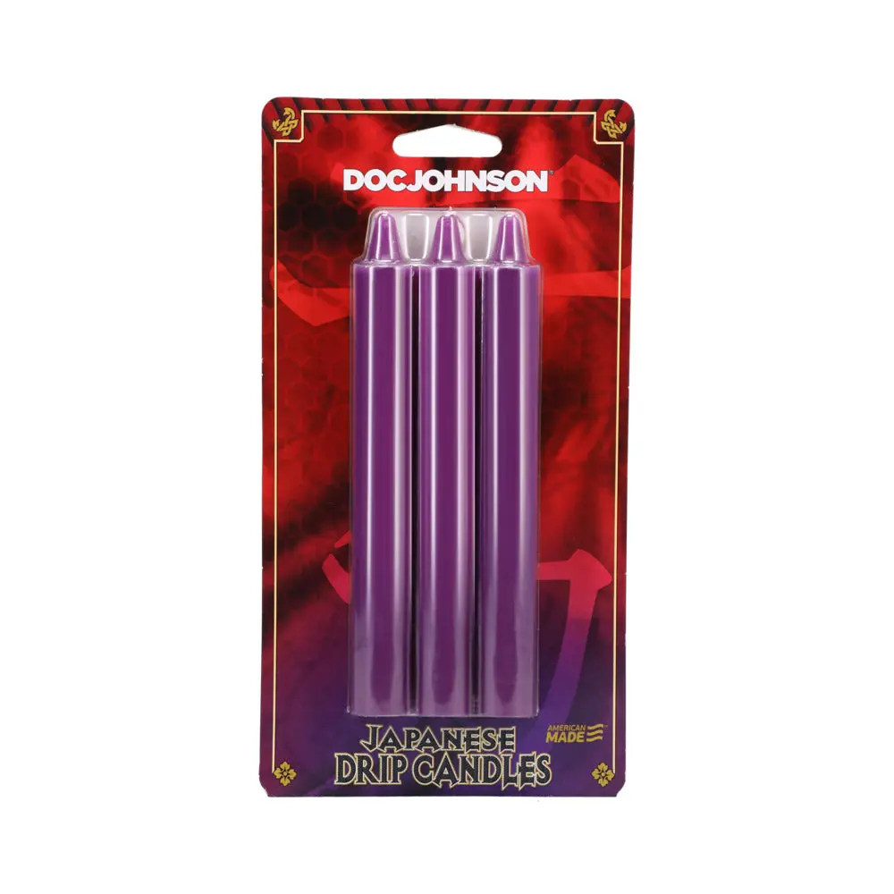 Japanese Drip Candles 3-Pack Purple 1