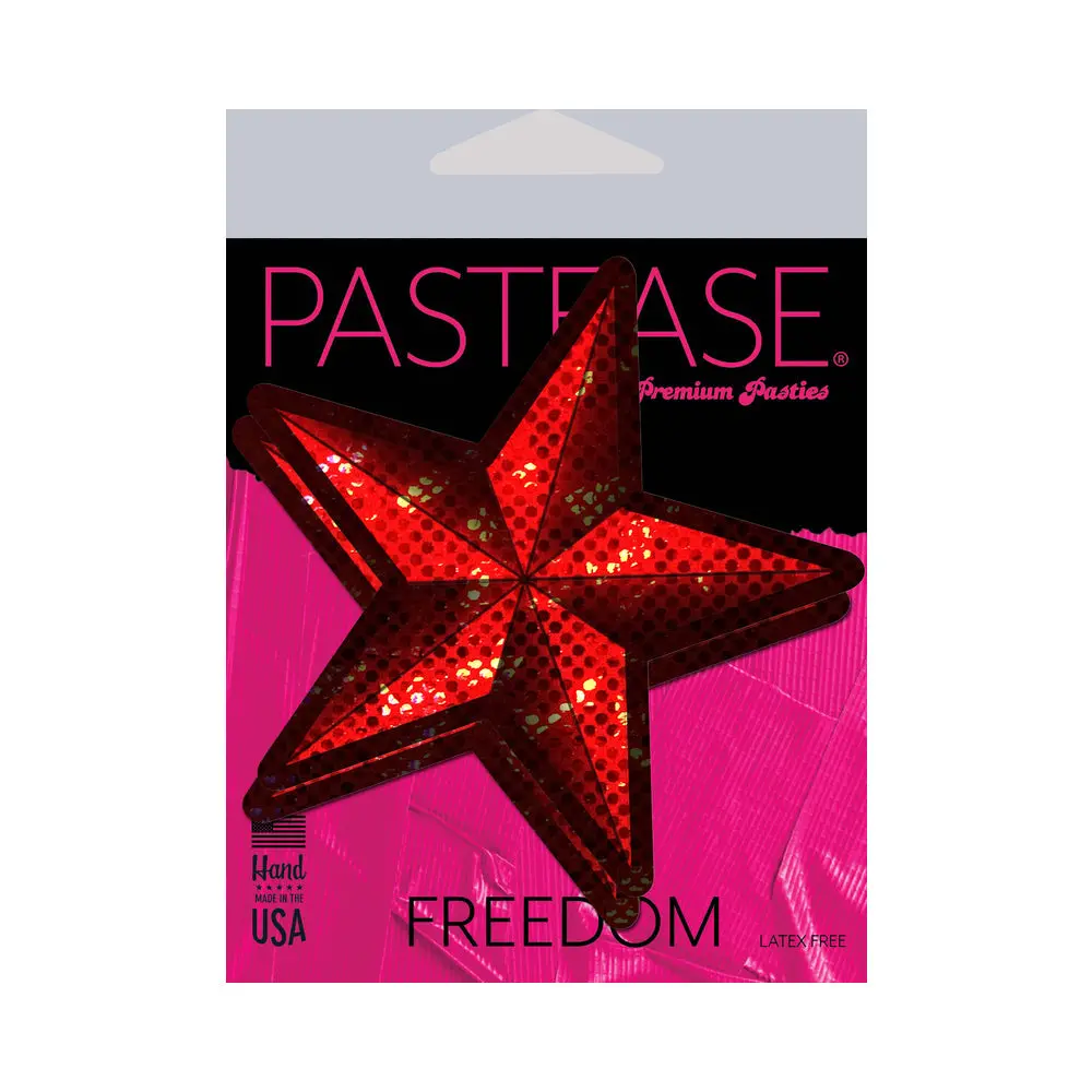 Pastease Nautical Star: Diamond Thom Red Disco Sailor Star Nipple Pasties 1