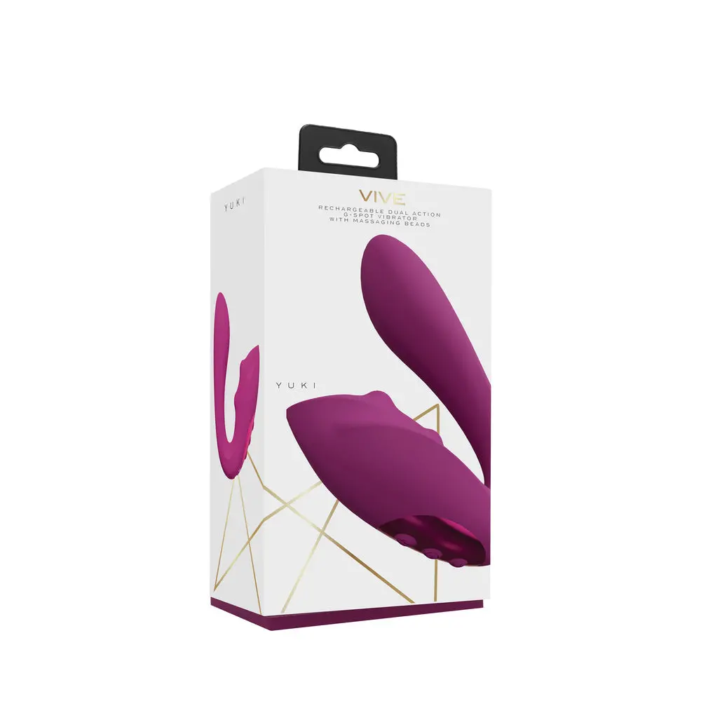 Vive Yuki Rechargeable Dual Motor G-Spot Vibrator With Massaging Beads Pink 1