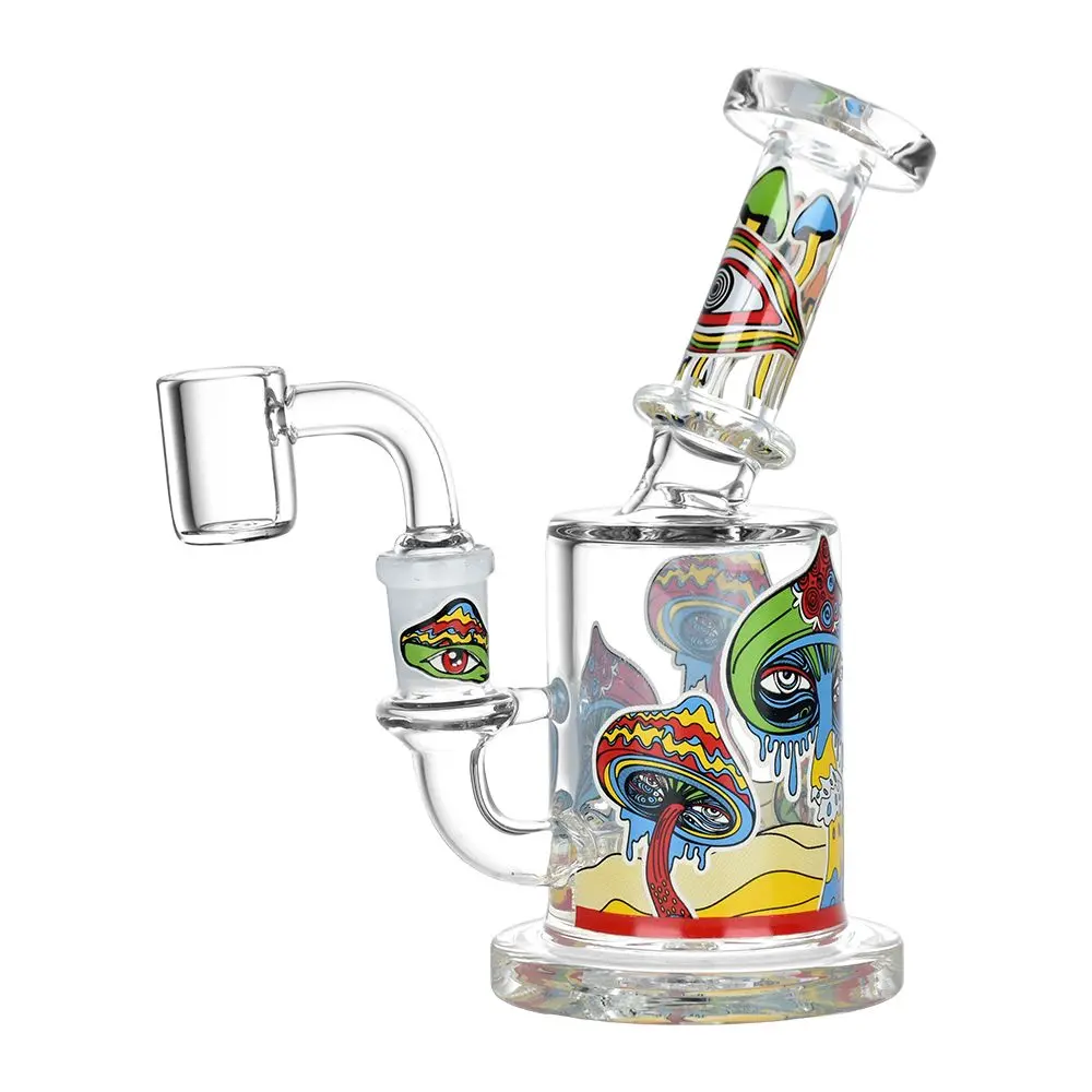 Fungi Eyes Glow In The Dark Glass Dab Rig - 6" 1
