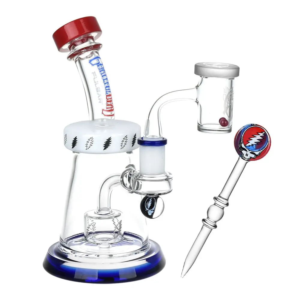 Grateful Dead X Pulsar Lightning Bell Dab Rig Set - 7.5" / 14Mm F 1