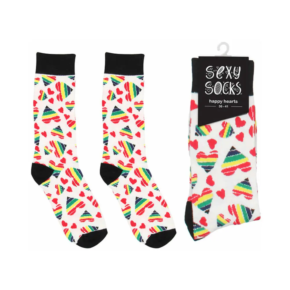 Shots Sexy Socks Happy Hearts S/M 1