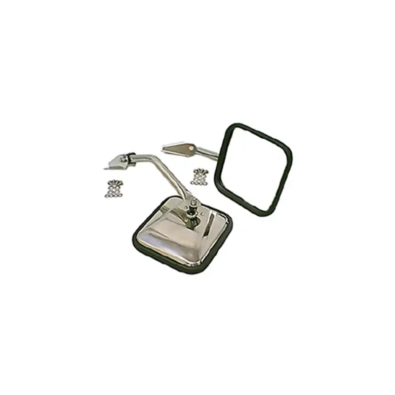 Rugged Ridge 55-86 Jeep Cj Stainless Steel Side Mirror Kit 1