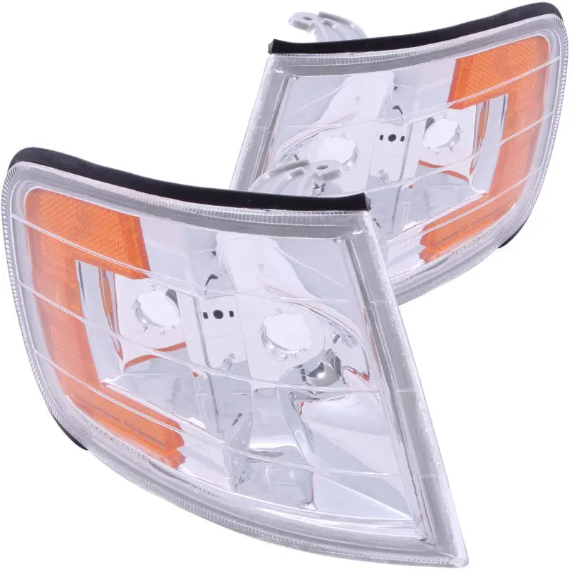 Anzo Corner Lights 1994-1997 Honda Accord Euro Corner Lights Chrome W/ Amber Reflector 1