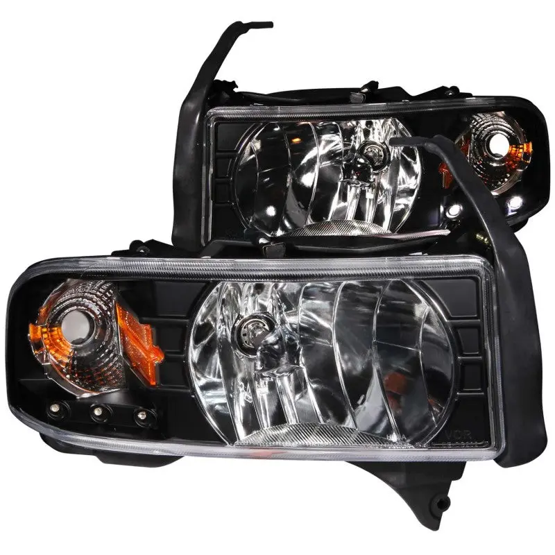 Anzo 1994-2001 Dodge Ram Crystal Headlights Black W/ Led 1