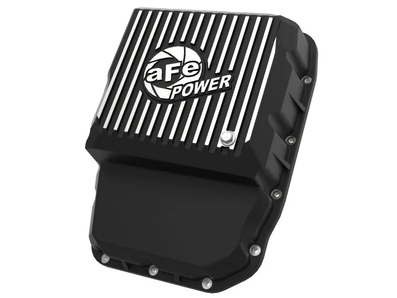 Afe Transmission Pan (Black W/ Machined Fins) 13-19 Dodge Diesel Trucks L6-6.7L (Td) 1