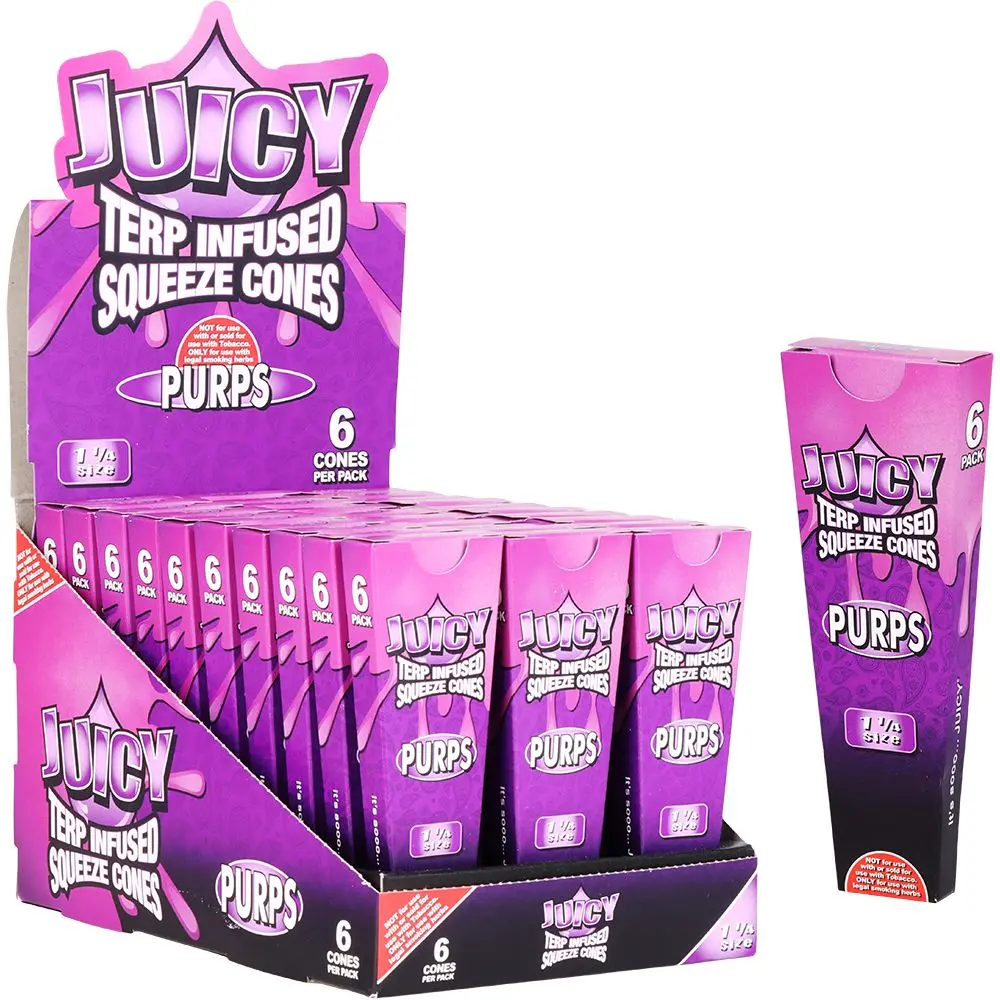 Juicy Terp Infused Squeeze Cones | Purps | 30Pk Display 1