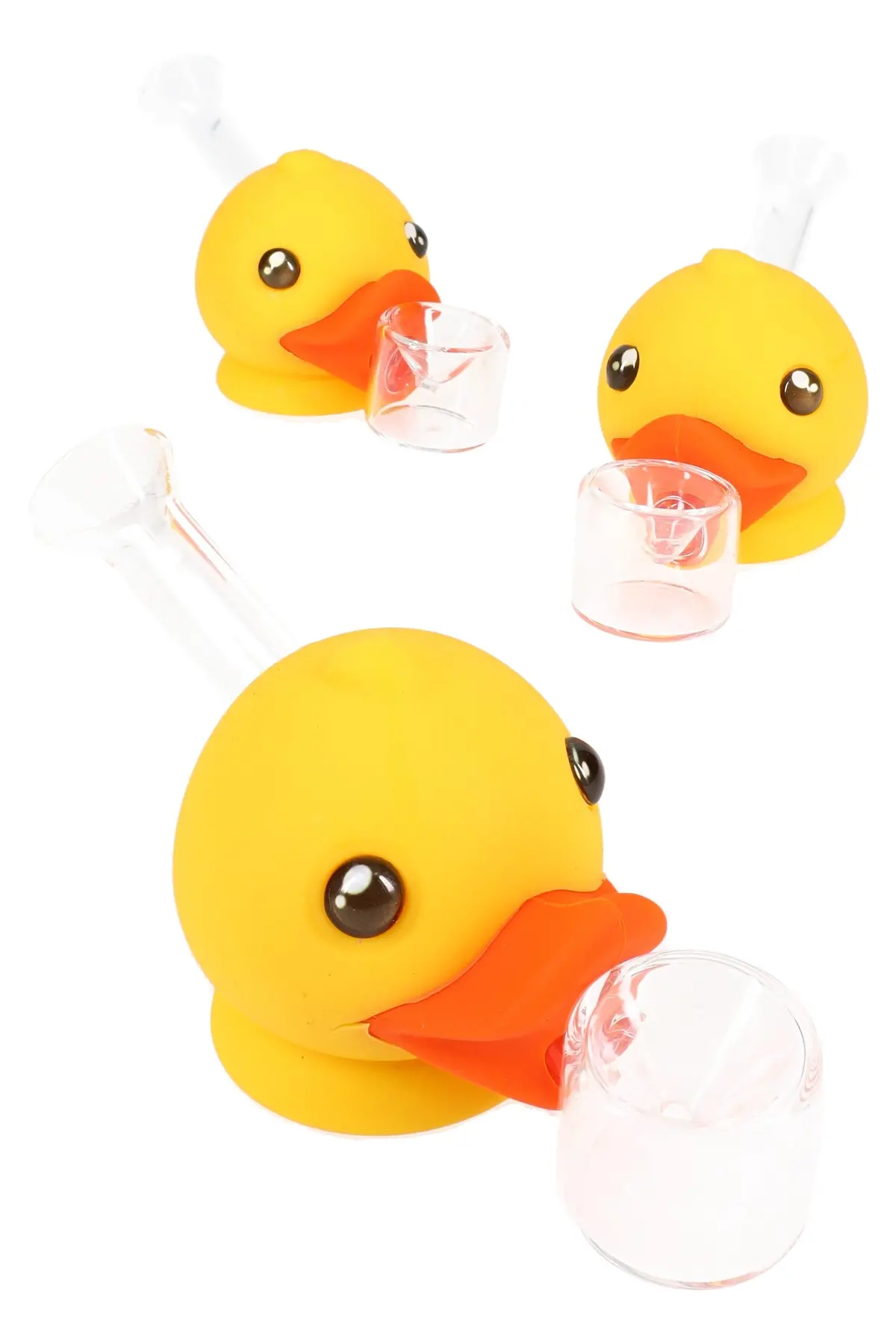 Glass & Silicone Duck Hand Pipe “Pond Quacker” – 4″ 1