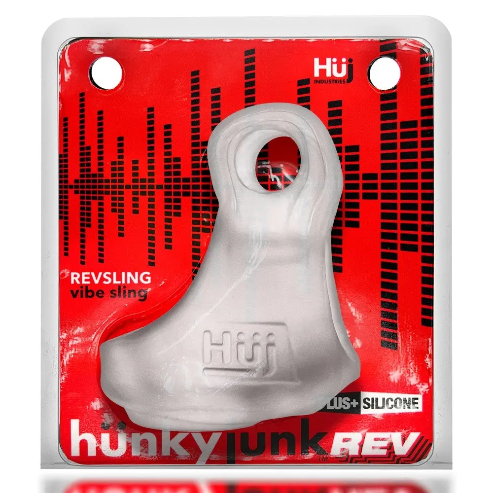 Hunkyjunk Revsling Cock & Ball Sling With Bullet Vibrator Clear Ice 1