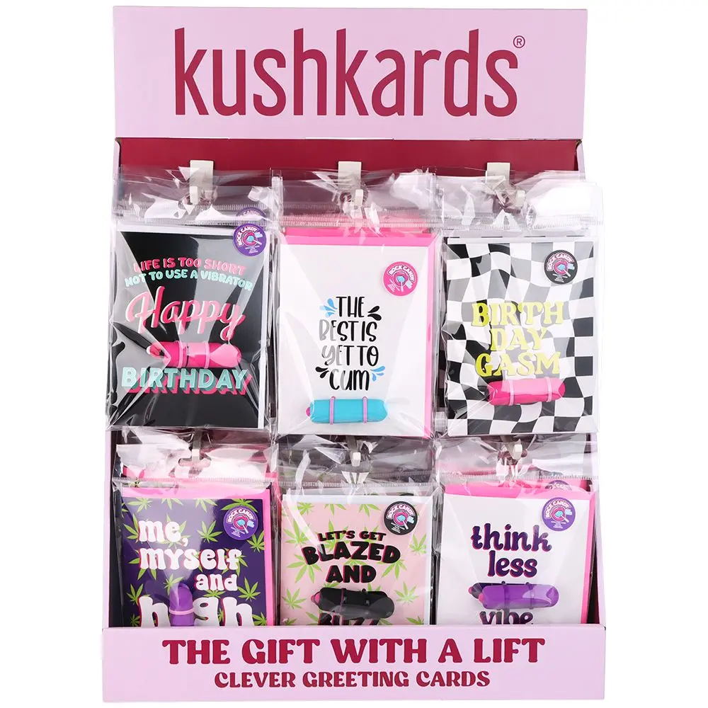 30Ct Display - Kushkards Naughty Vibes Greeting Cards - Assorted Designs 1