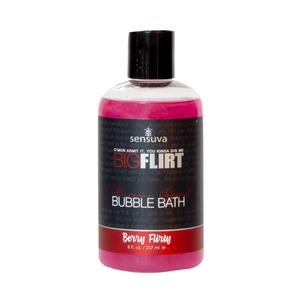 Sensuva Big Flirt Pheromone-Infused Bubble Bath Berry Flirty 8 Oz. 1