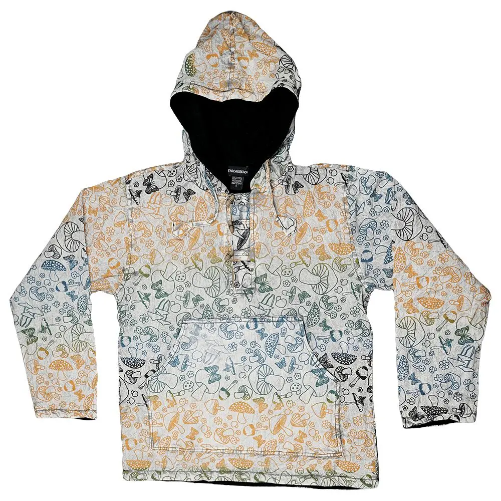 Threadheads Tumbling Mushrooms Fleece-Lined Pullover Hoodie 1