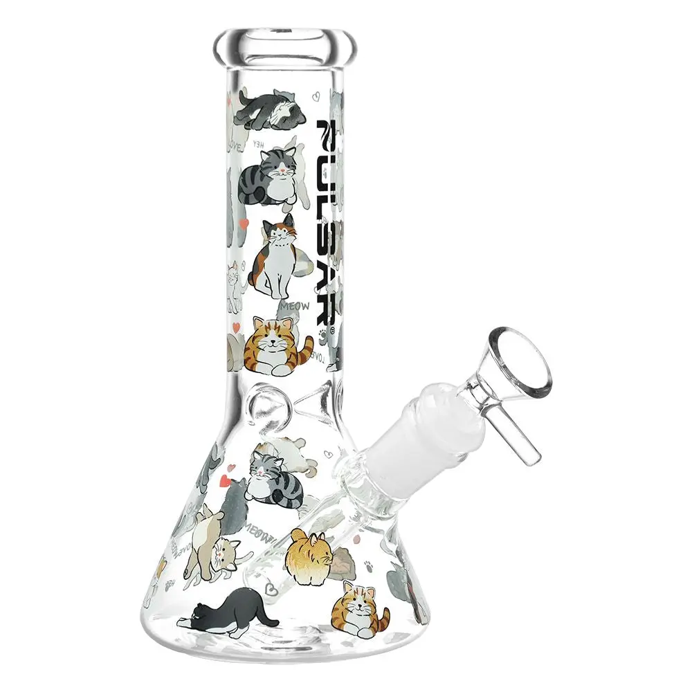 Pulsar Kitten Corral Beaker Glass Water Pipe - 7.75" 1