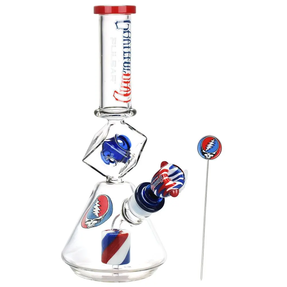 Grateful Dead X Pulsar Inception Cube Beaker Glass Water Pipe - 12.75" / 14Mm F 1