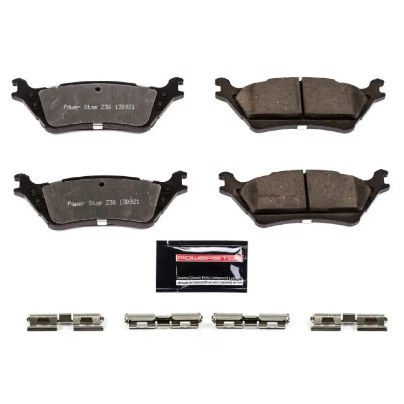 Power Stop 12-19 Ford F-150 Rear Z36 Truck & Tow Brake Pads W/Hardware 1