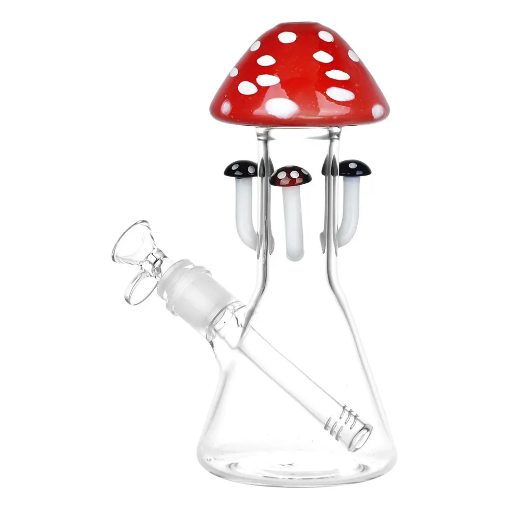Marvelous Mushroom Melange Glass Water Pipe - 8.25" / 14Mm F / Colors Vary 2