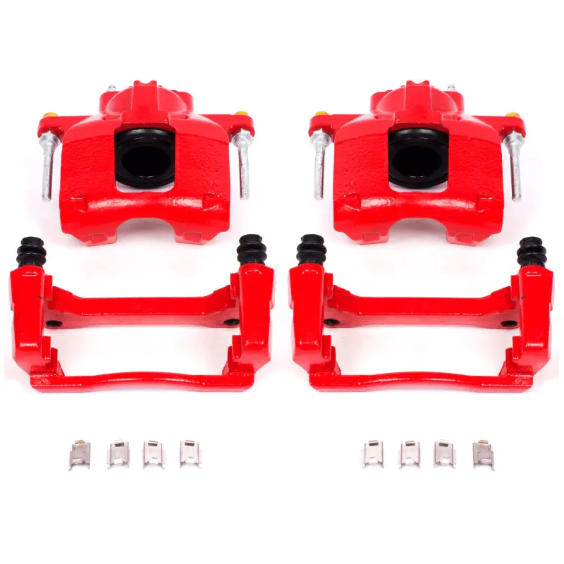 Power Stop 07-18 Jeep Wrangler Jk Front Red Calipers W/Brackets - Pair 1