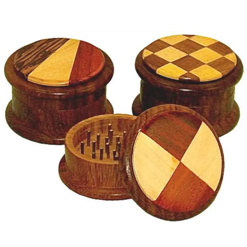 Round Wood Herb Grinder | 2Pc 1