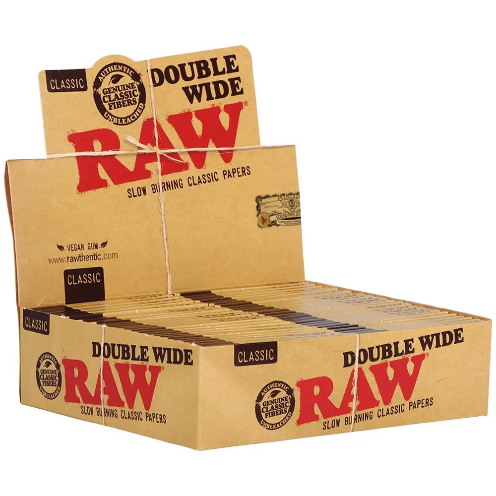 50Ct Display - Raw Classic Double Wide Rolling Papers - 34Pc 1