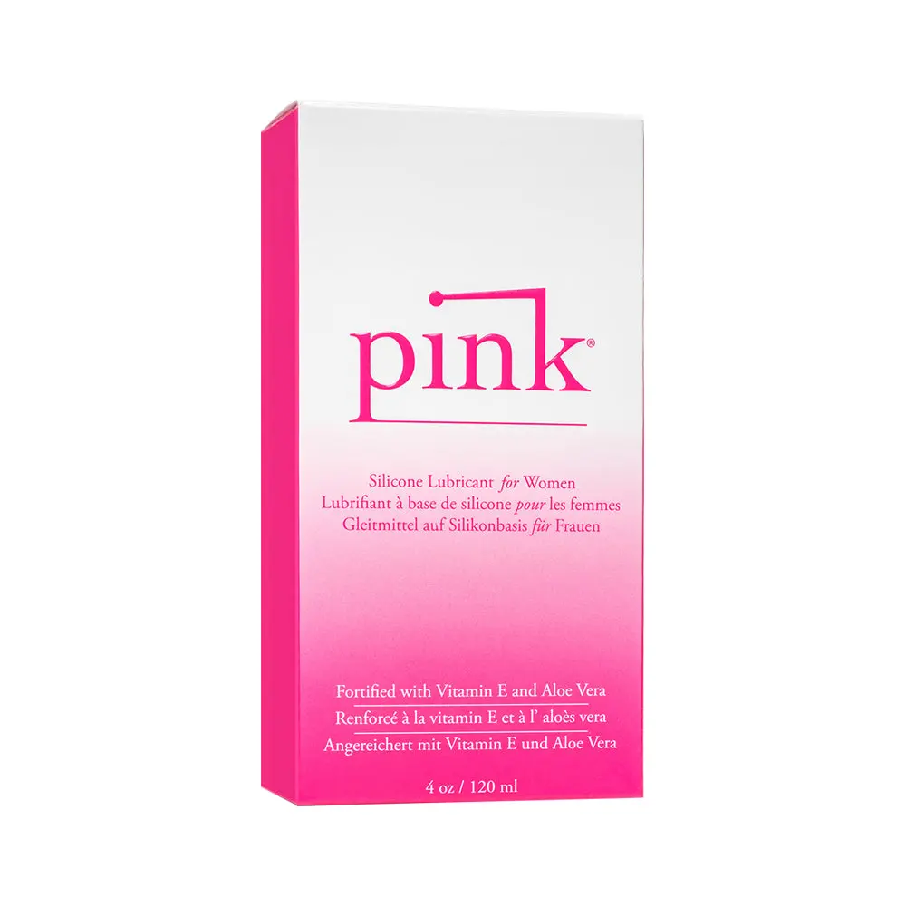Pink Silicone Lubricant 4 Oz. Glass Bottle 2