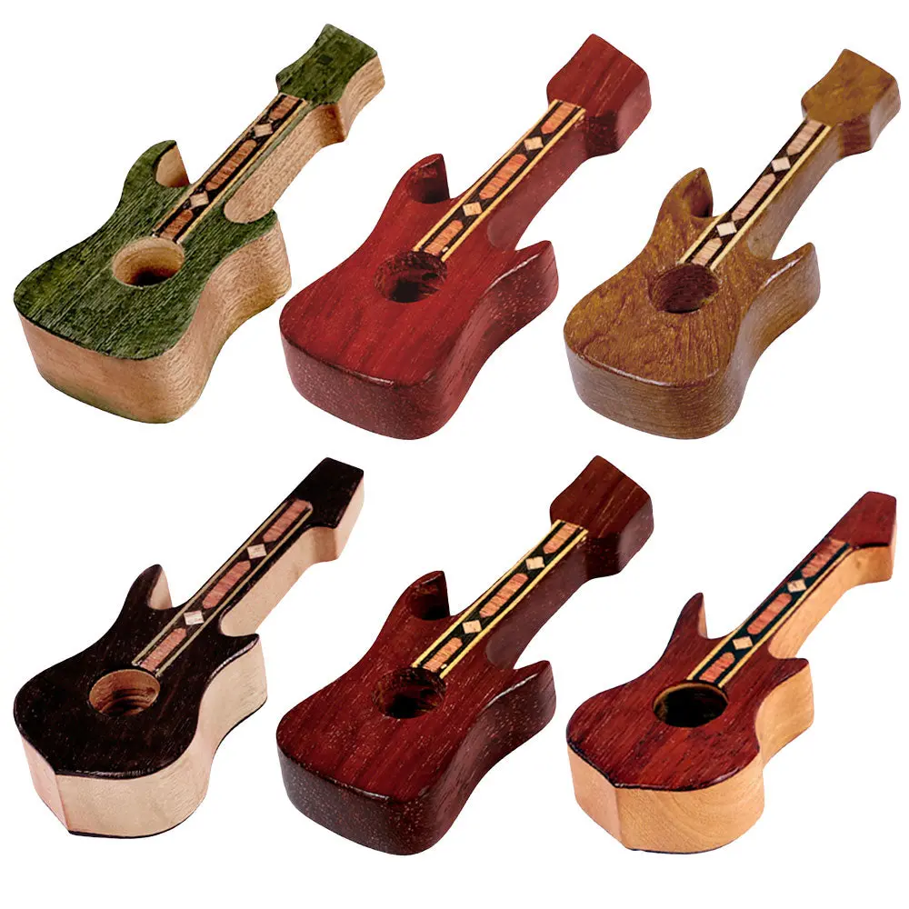 Electric Guitar Wooden Pipe - 4" / Styles Vary 1