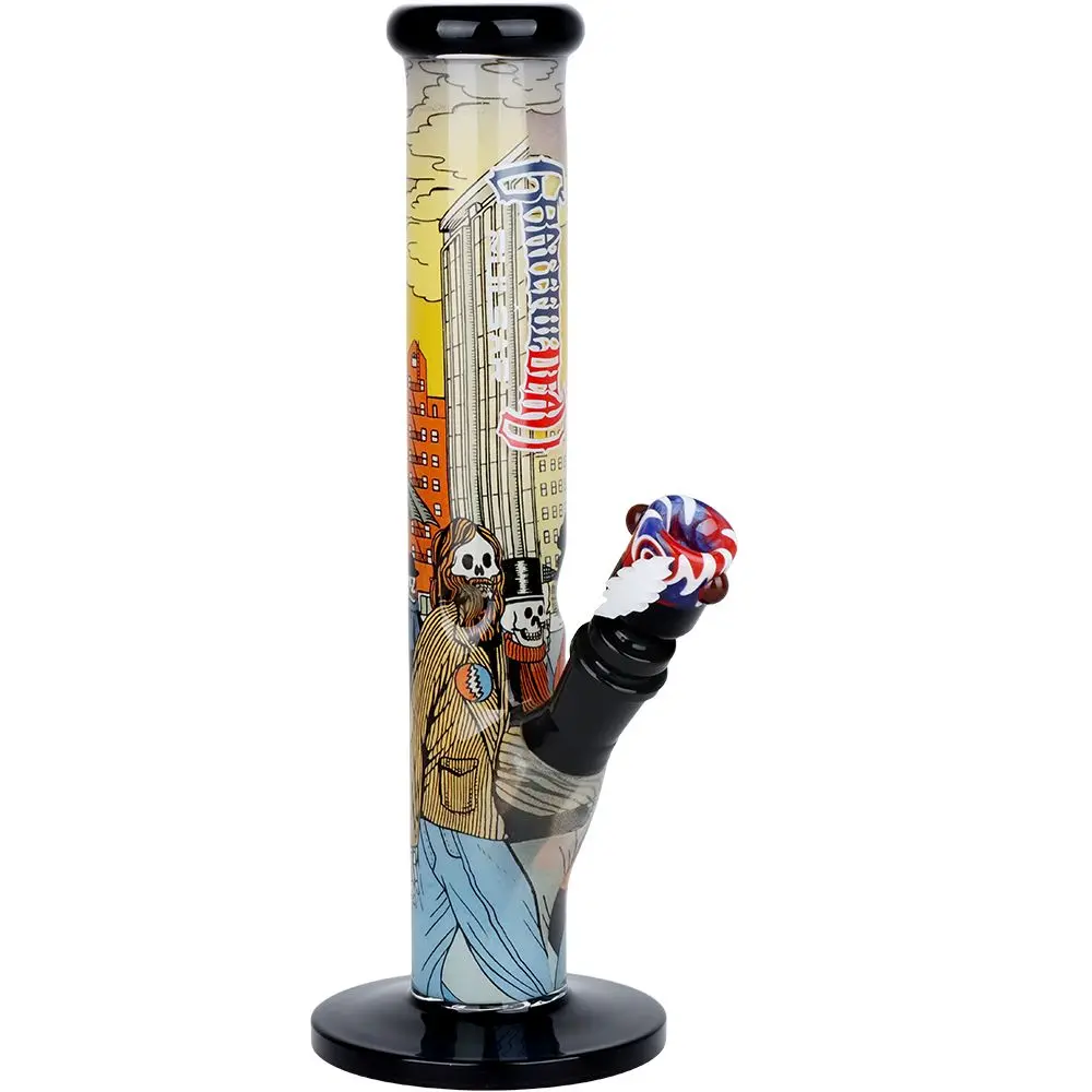 The Grateful Dead X Pulsar Inside Print Straight Tube Glass Water Pipe | 11.25" | 14Mm F 2