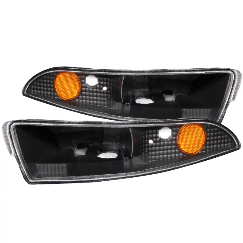 Anzo 1993-2002 Chevrolet Camaro Euro Parking Lights Black W/ Amber Reflector 1