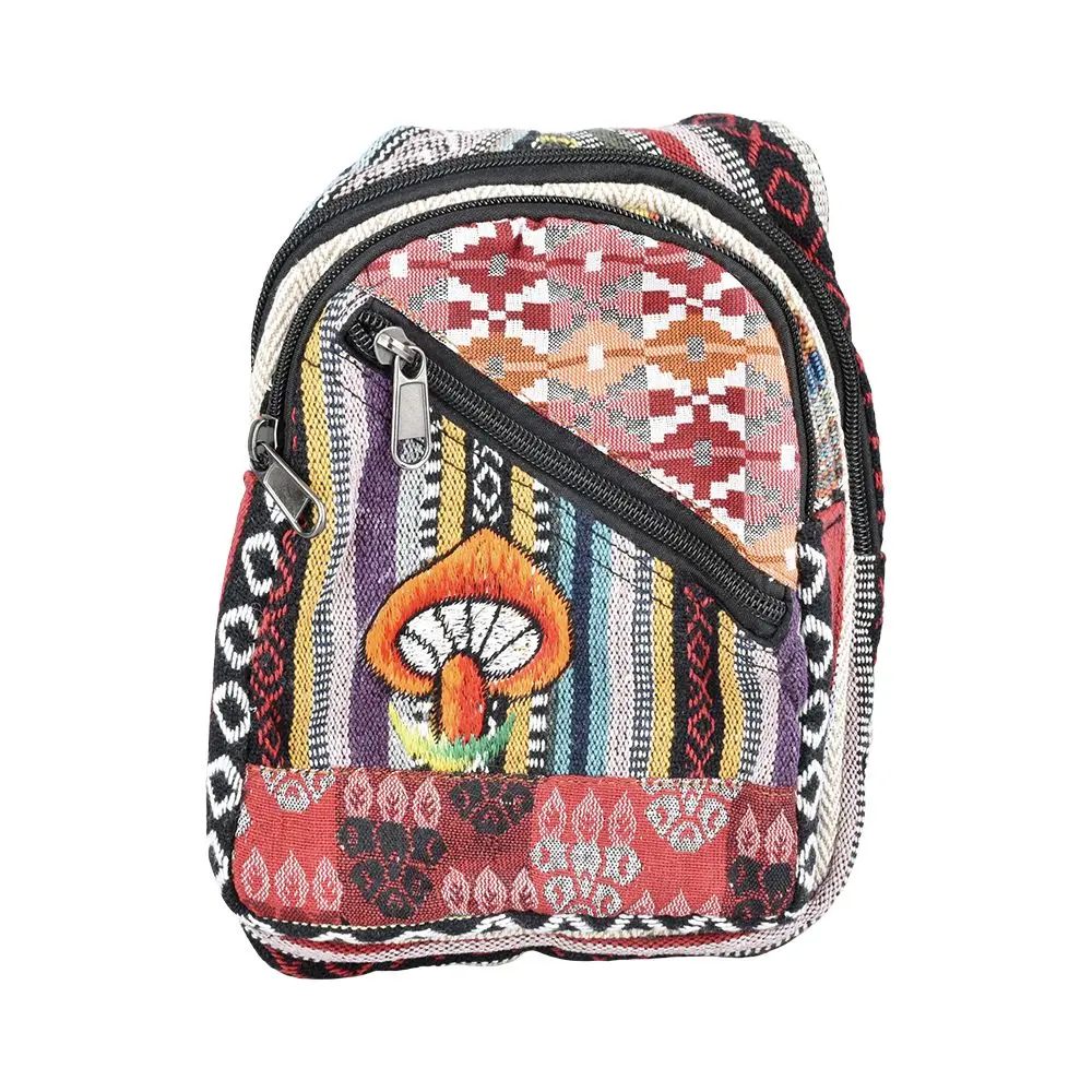 Threadheads Mushroom Patchwork Sling Bag - 9.5" X 8" 1