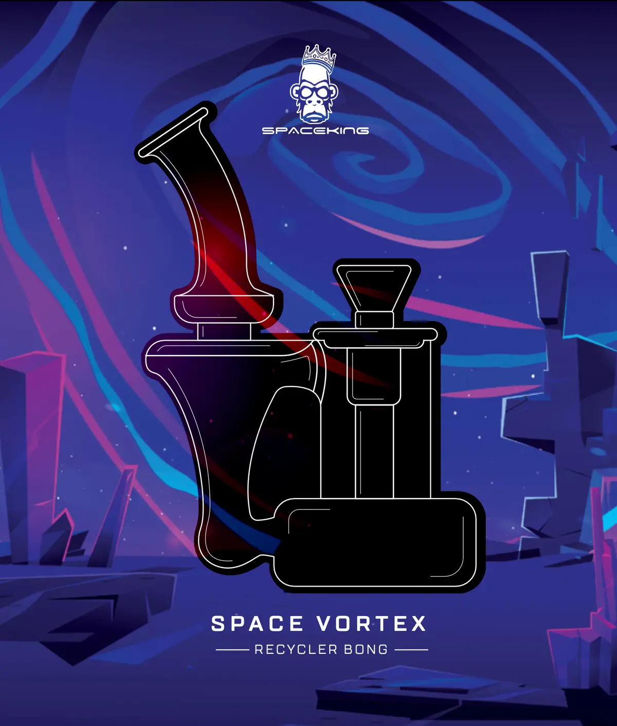 Space King Glass - 'Space Vortex' Recycler Bong 1