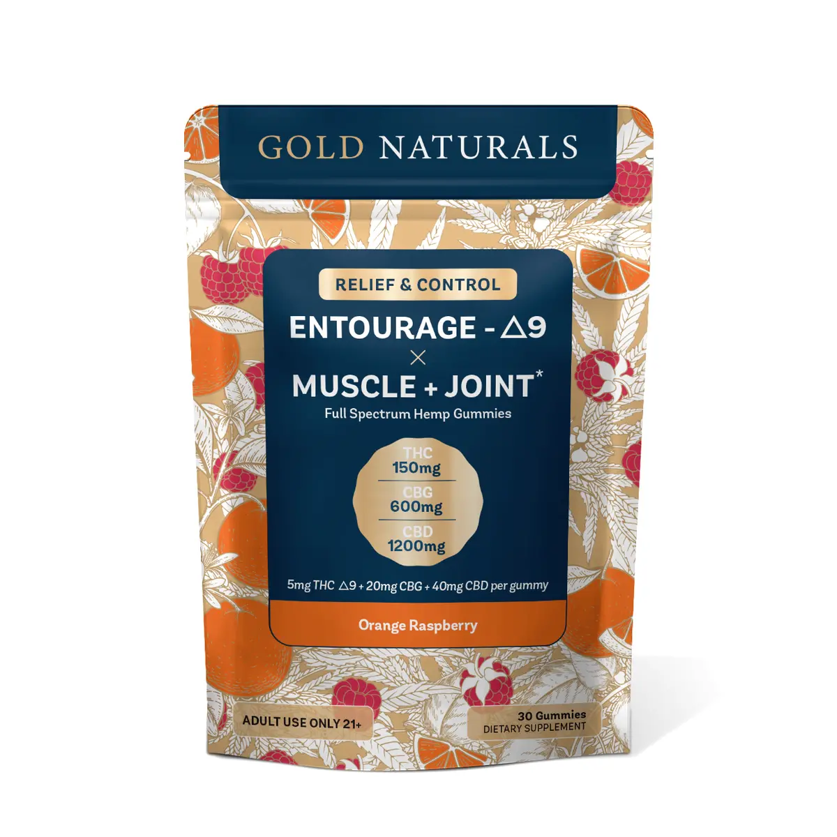 Gold Naturals 5 Mg Entourage Δ9 X Muscle + Joint Gummy 2
