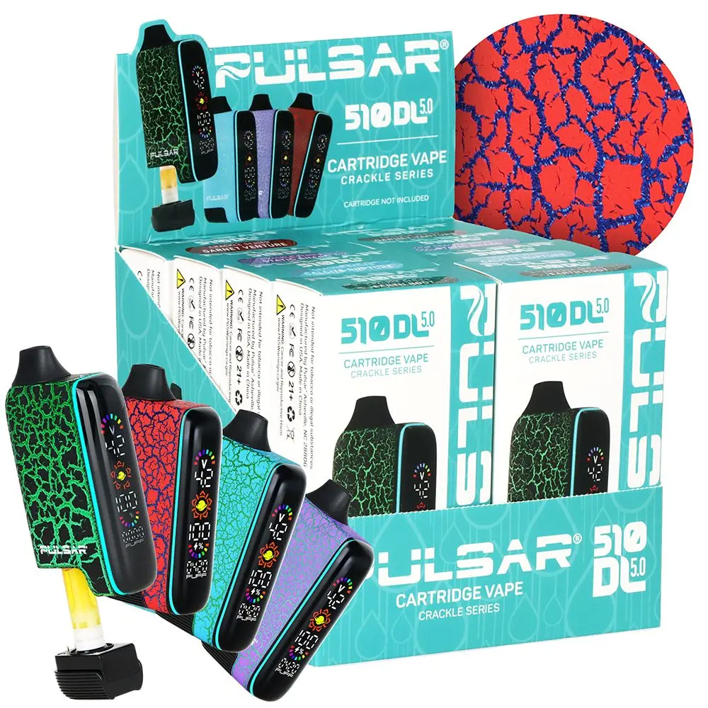 8Ct Display - Pulsar 510 Dl 5.0 Lcd Screen Vape Bar Crackle Series - 1000Mah / Assorted Colors 1