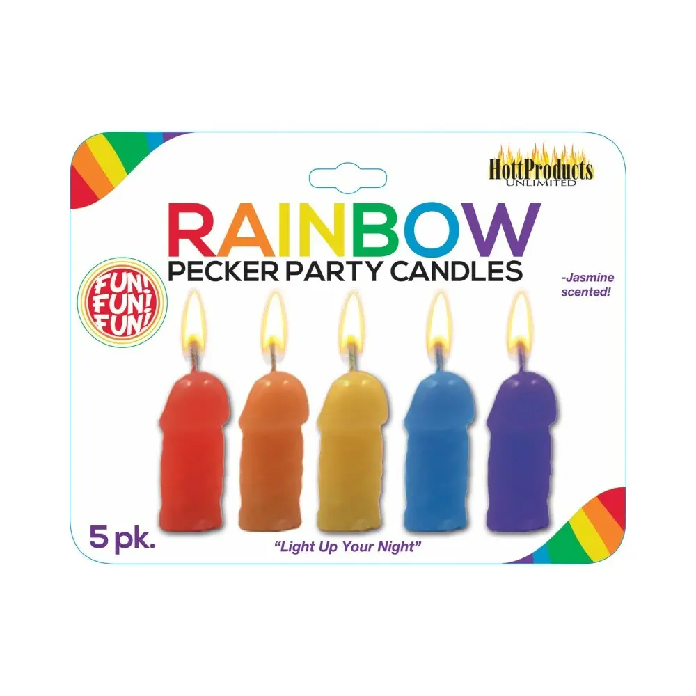 Pecker Party Candles Assorted Colors 5Pk 1