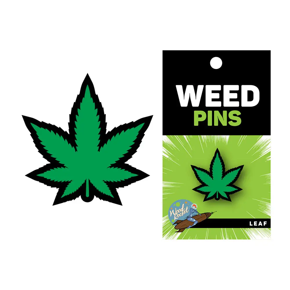 Weed Pin Green Marijuana Leaf 1